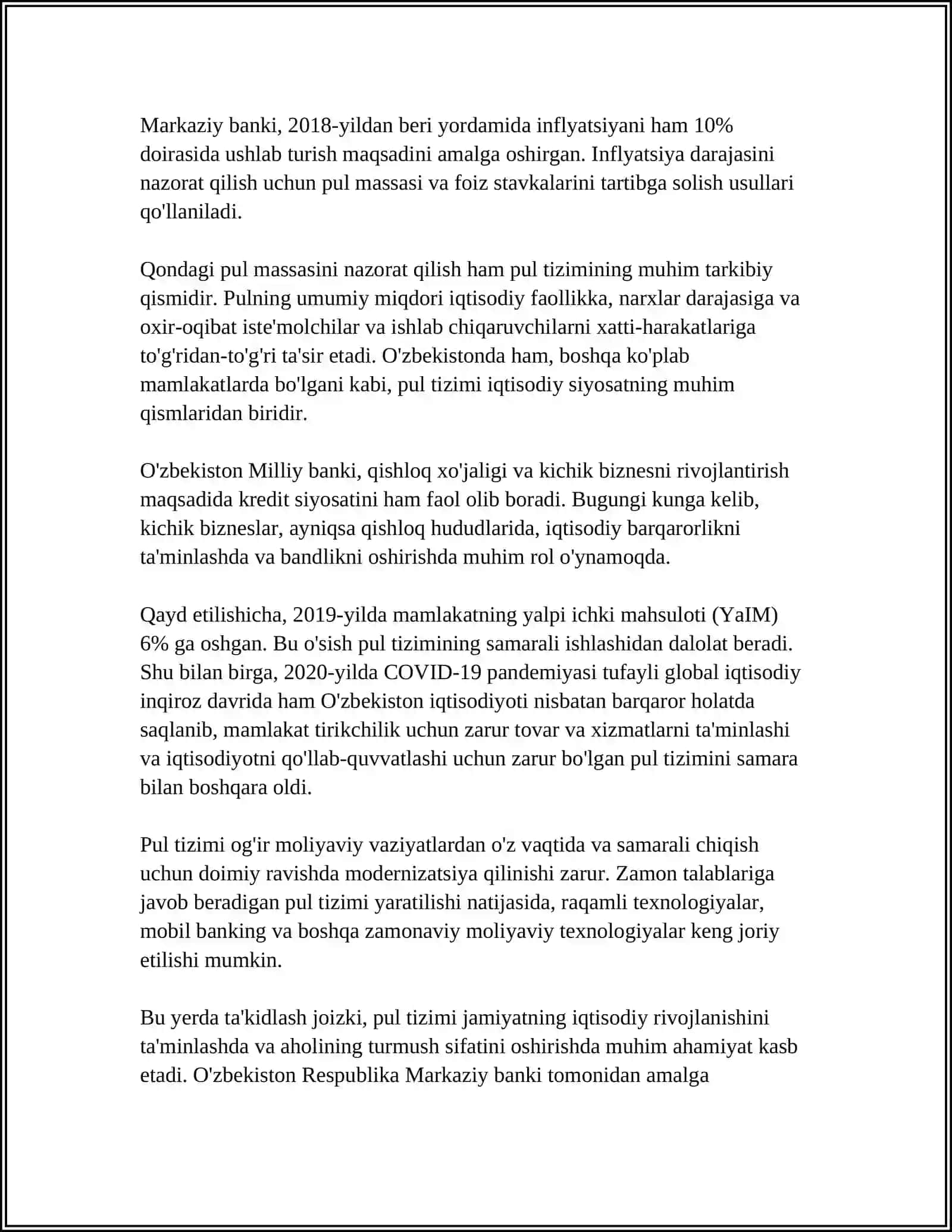 PUL TOZIMI EVALUTSIYASI VA UNING TURLARI 4