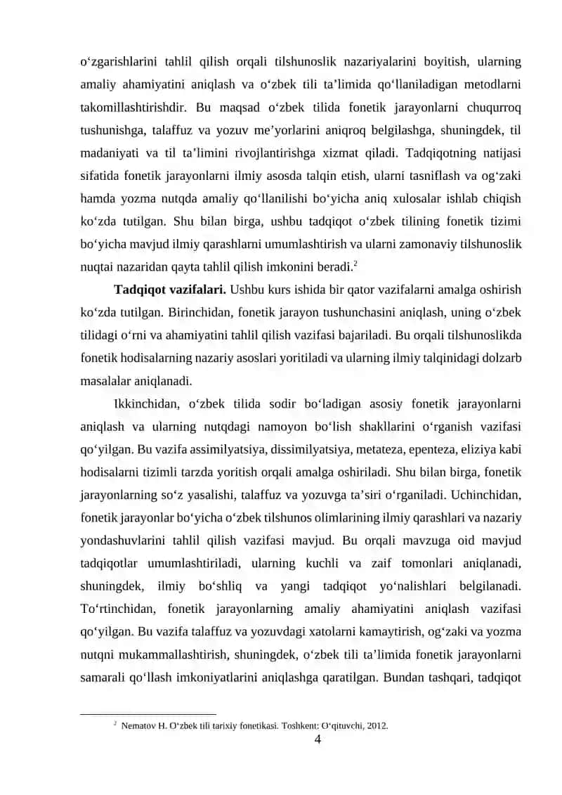 O'zbek tilshunosligida fonetik jarayonlar talqini 4