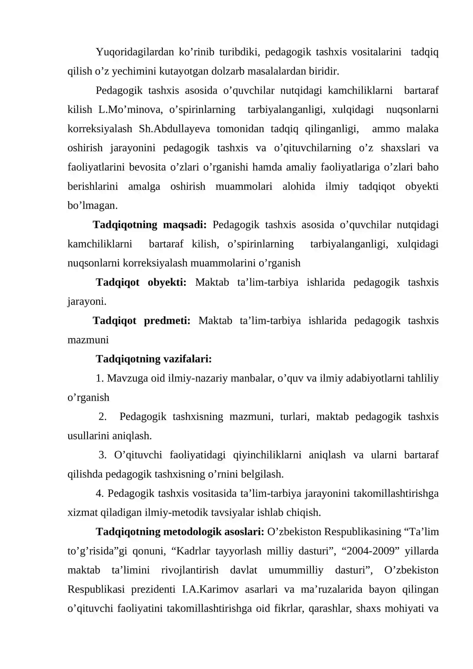 Pedagogik tashxis 4