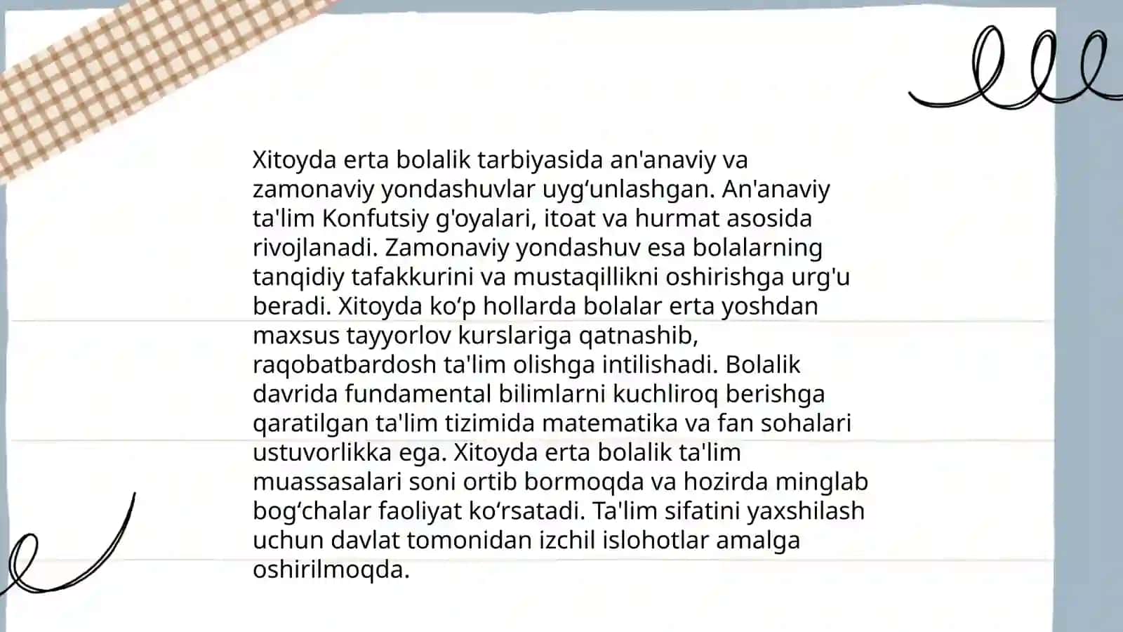 Maktabgacha ta'limda Xitoy tajribasi 4