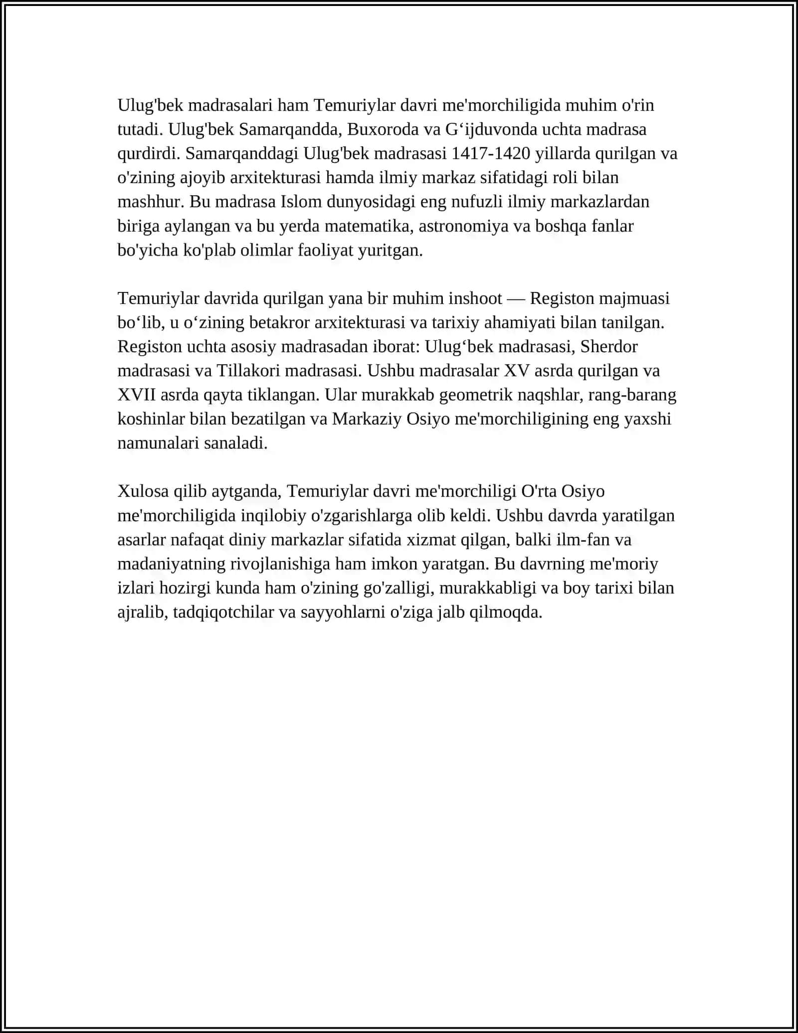 TEMURIYLAR MADANIYATI 4