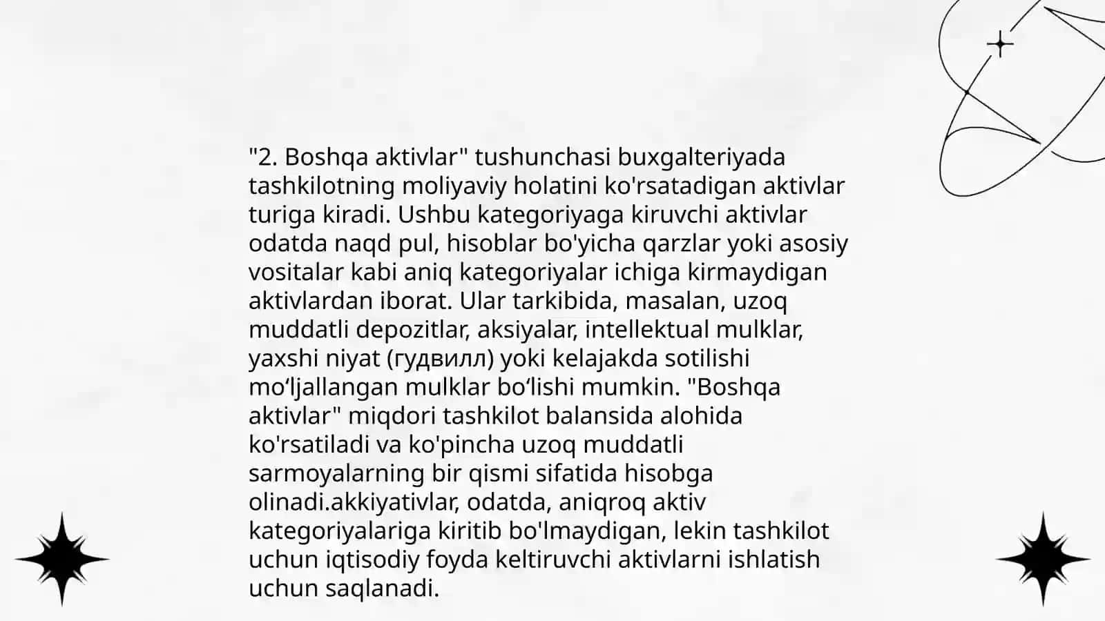 Boshqa aktivlar hisobi tahlili 4