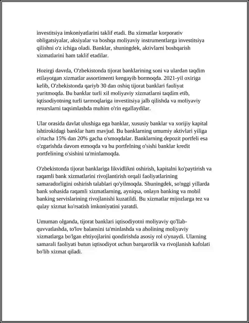 TIJORAT BANKLARI VA ULARNING FUNKSIYALARI 4