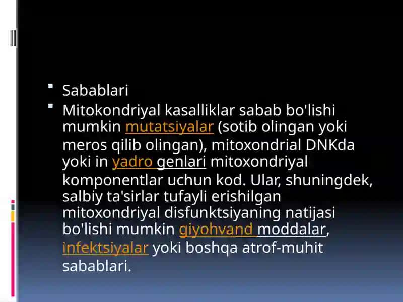 Mitoxondriyal kasalliklar 4