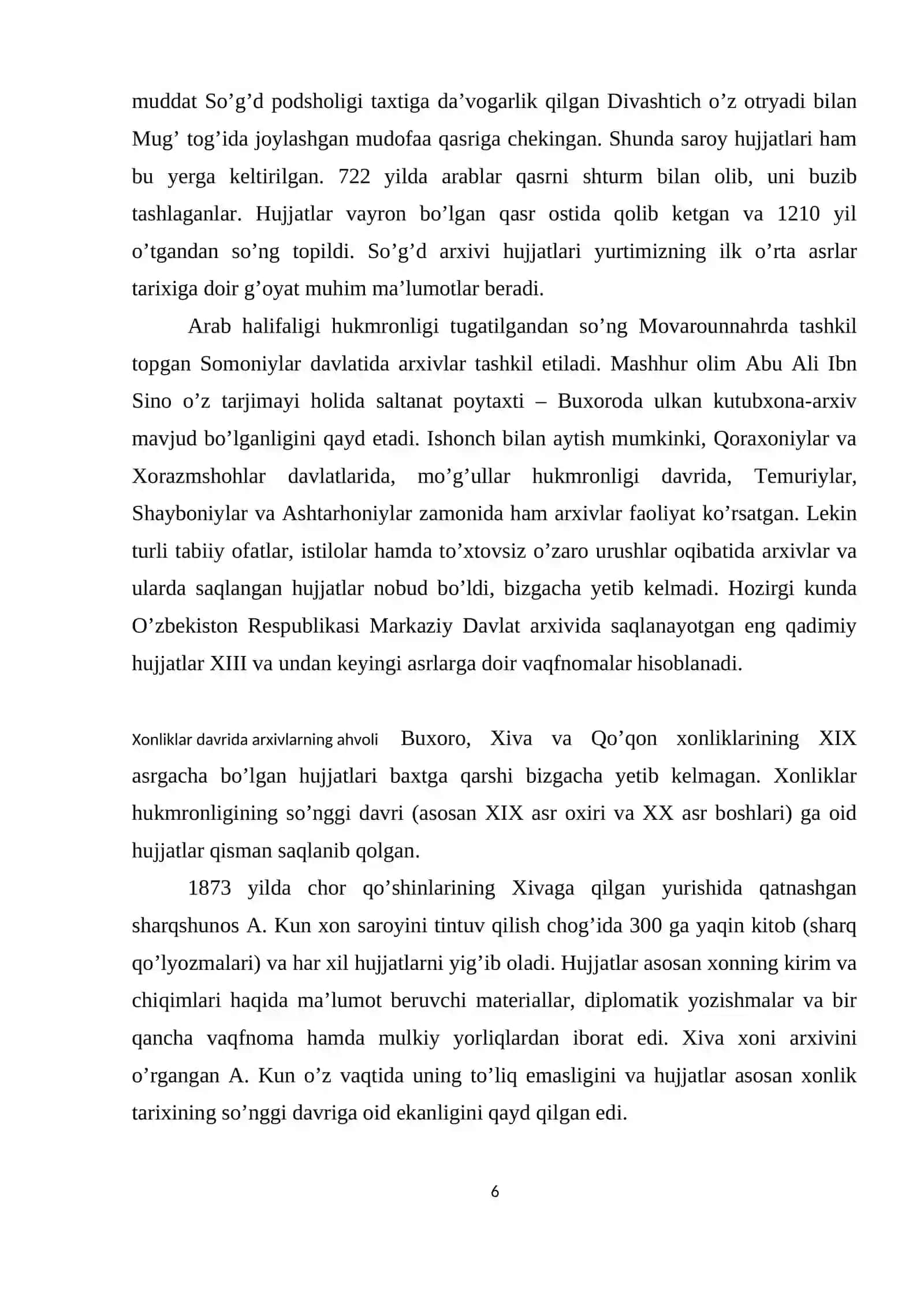 O’rta Osiyodagi arxivlari tarixidan 4