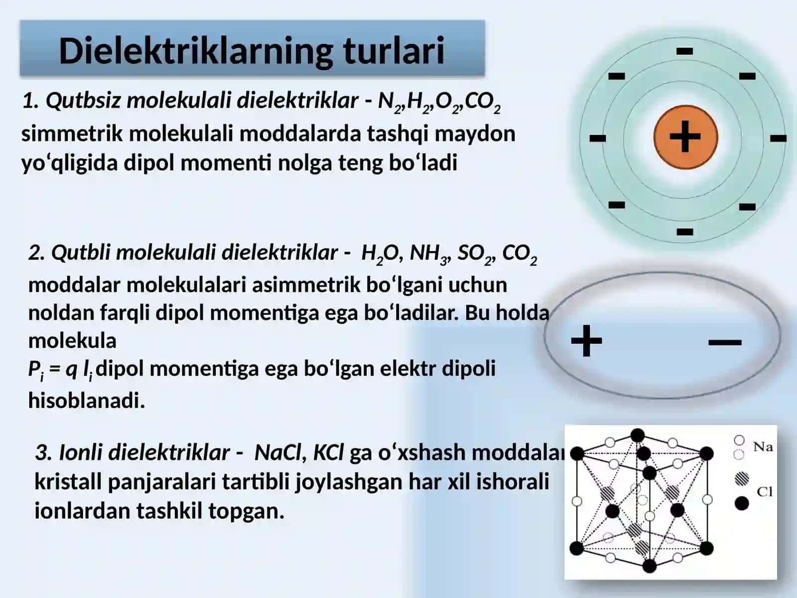 DIELEKTRIKLAR VA O‘TKAZGICHLAR 4