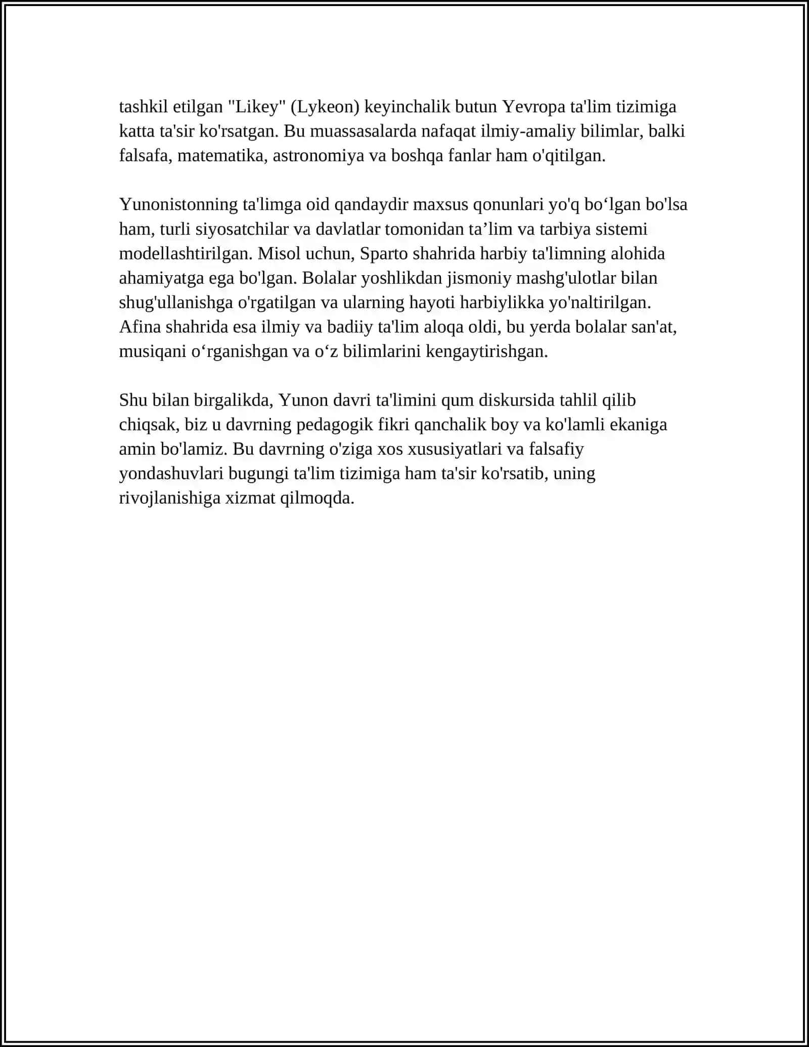 Yunon davrida pedagogik tafakkur 4