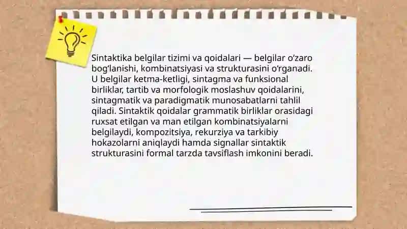 KOMMUNIKATSIYA SEMIOTIKASI:SINTAKTIKA, SEMANTIKA, PRAGMATIKA 4
