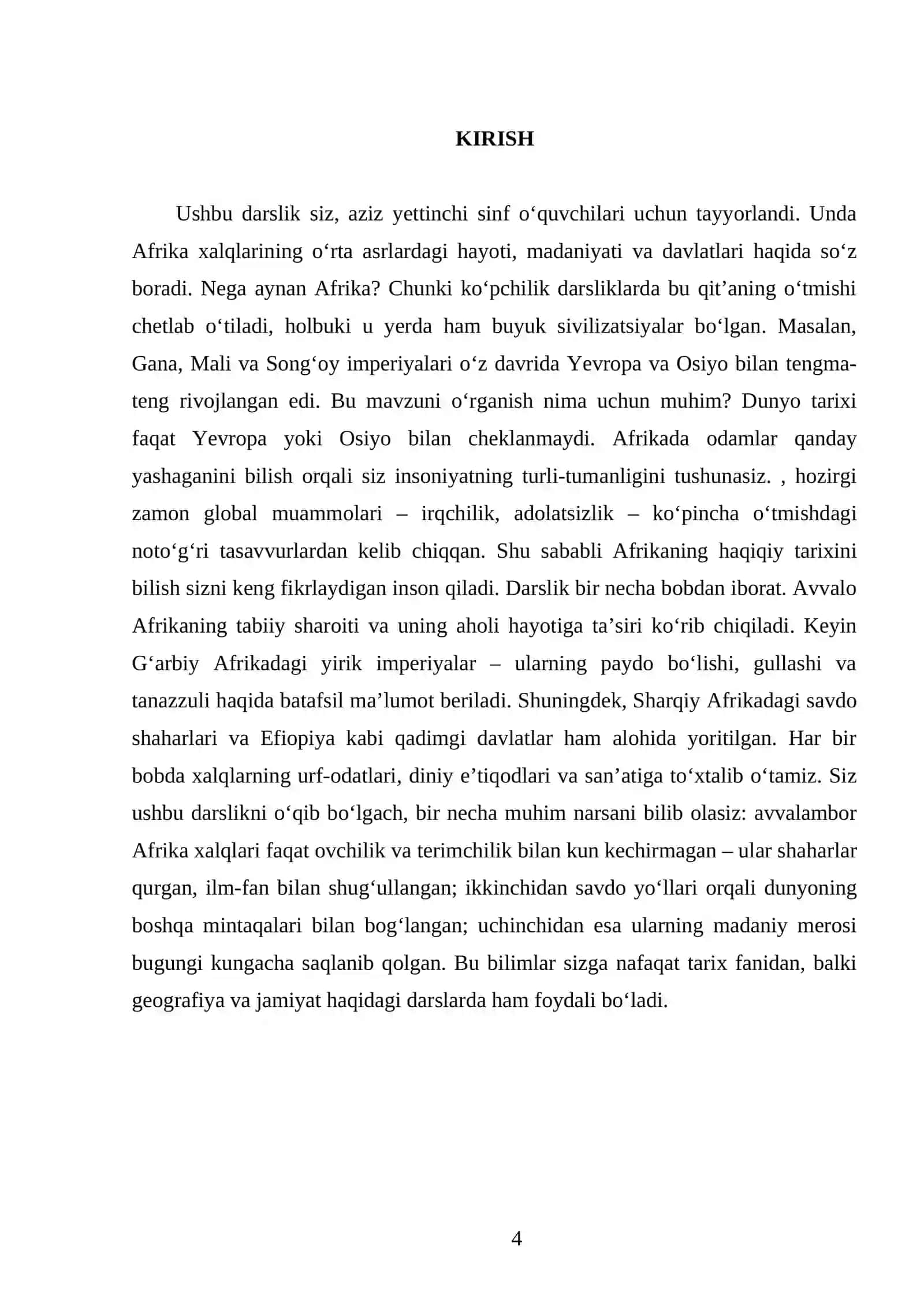 AFRIKA XALQLARI O‘RTA ASRLARDA. 7- SINF 4