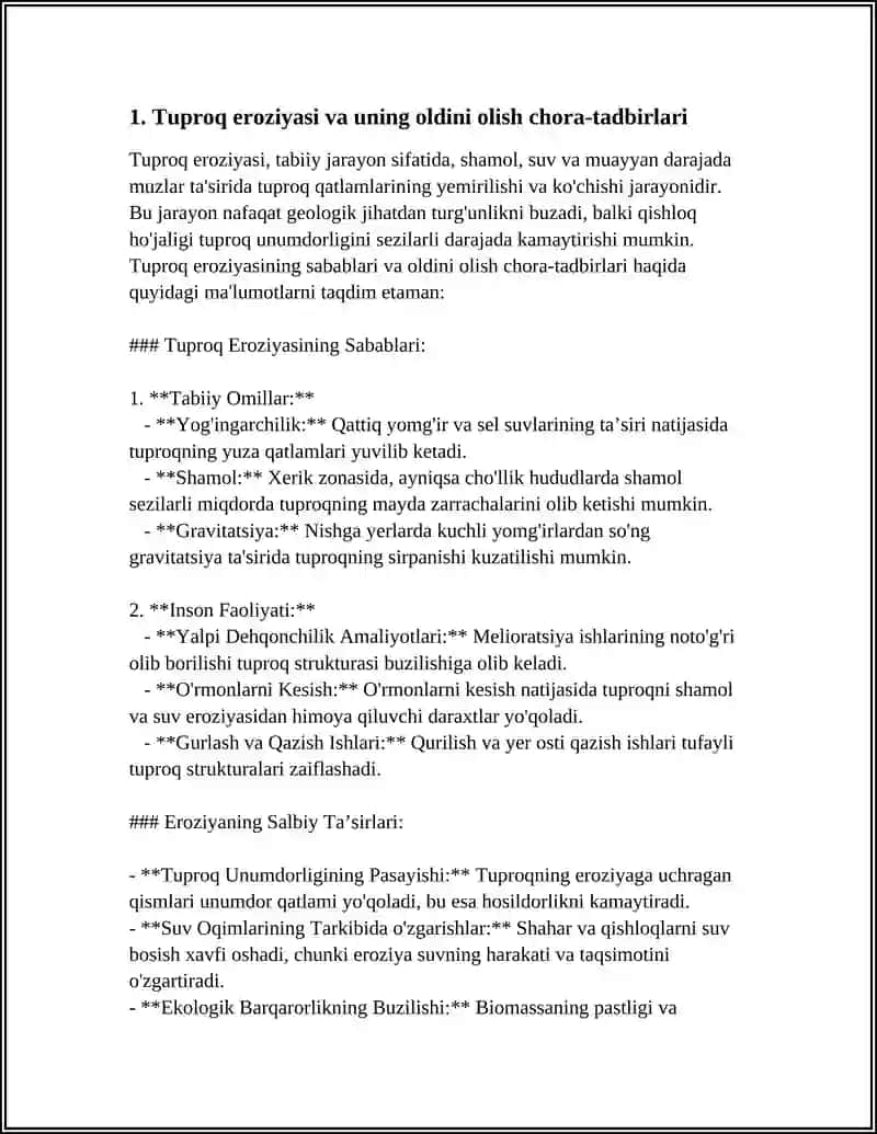 Tuproq Degradatsiyasi Muammolari va Atrof-Muhit Muhofazasi 4