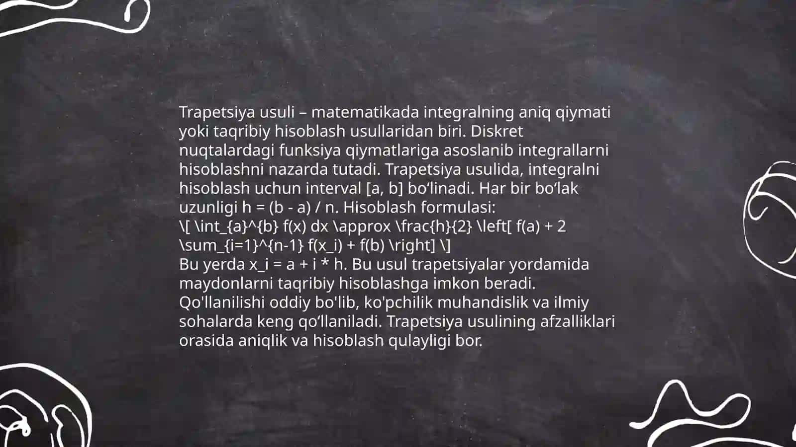 Aniq integralni taqribiy hisoblash 4