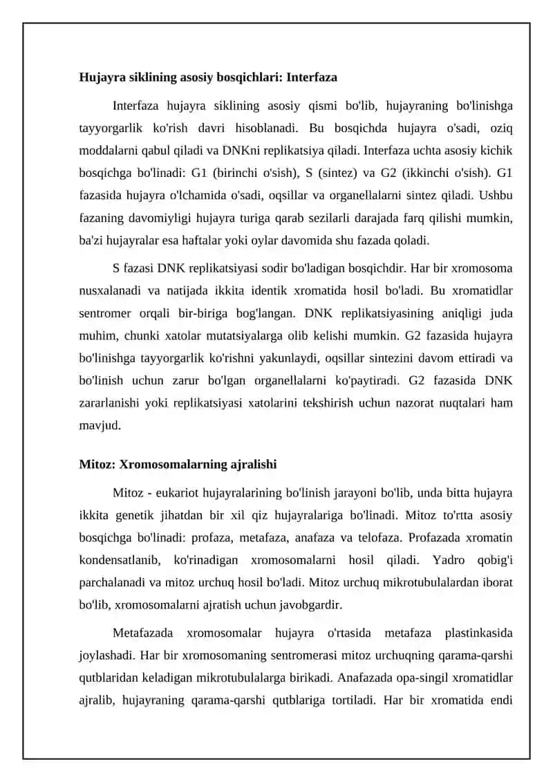 Hujayra sikli tahlili 4