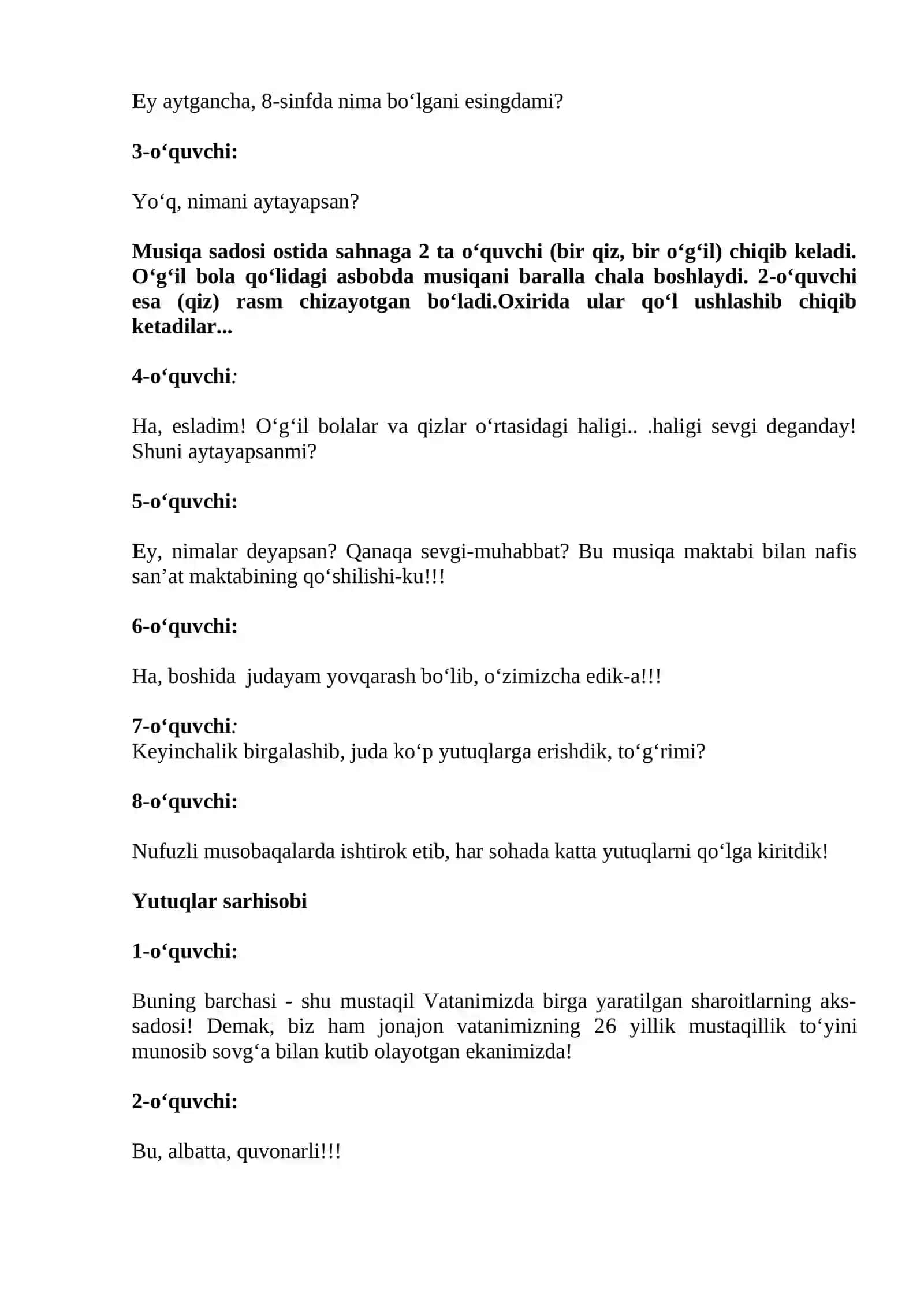 "Oq yo‘l bitiruvchi" tadbir ssenariysi 4