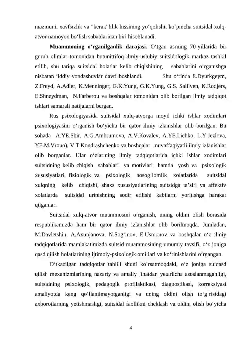 Suitsidal xulq-atvor diagnostikasi va psixokorreksiyasi 4