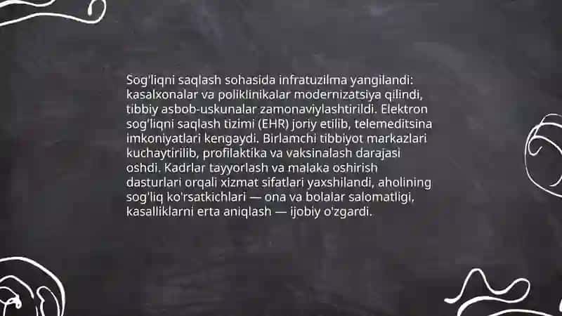 O'zbekistonda ijtimoiy sohada amalga oshirilayotgan o'zgarishlar mazmuni va mohiyati 4
