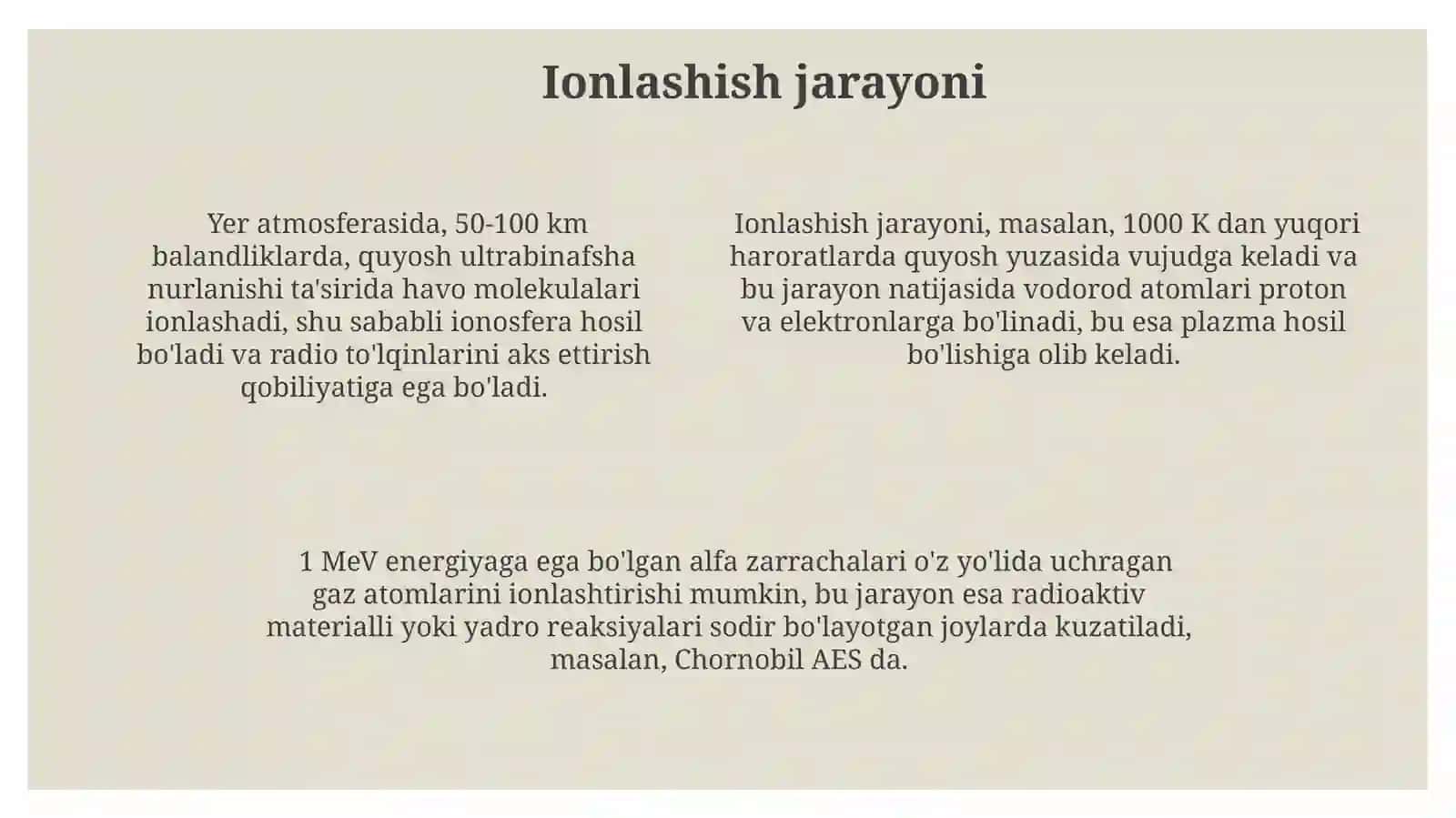 Ionlanish va rekombinatsiya 4