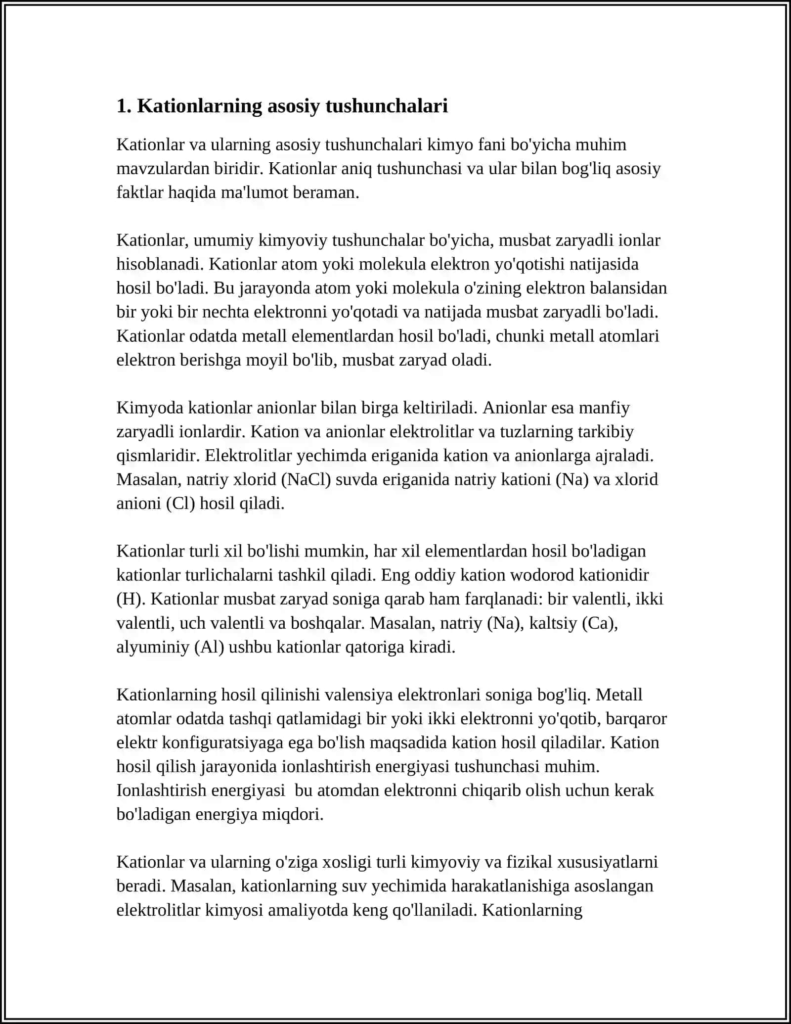KATIONLARNING KISLOTA ASOSLI GURUHLANISHI.KATIONLARNING VADAROD SULFID GURUHLANISHI 4