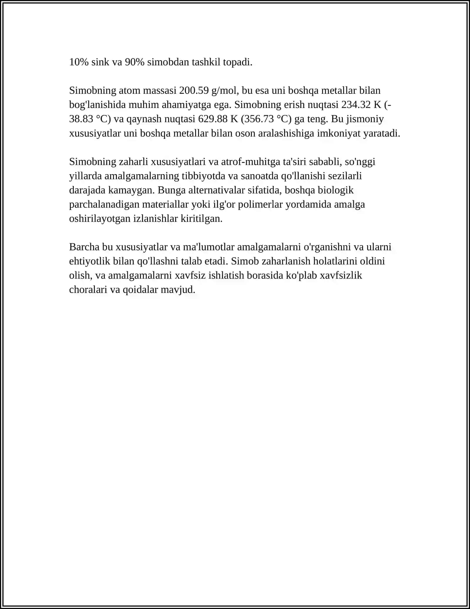 AMALGAMALAR. TURLARI VA XUSUSIYATLARI 4