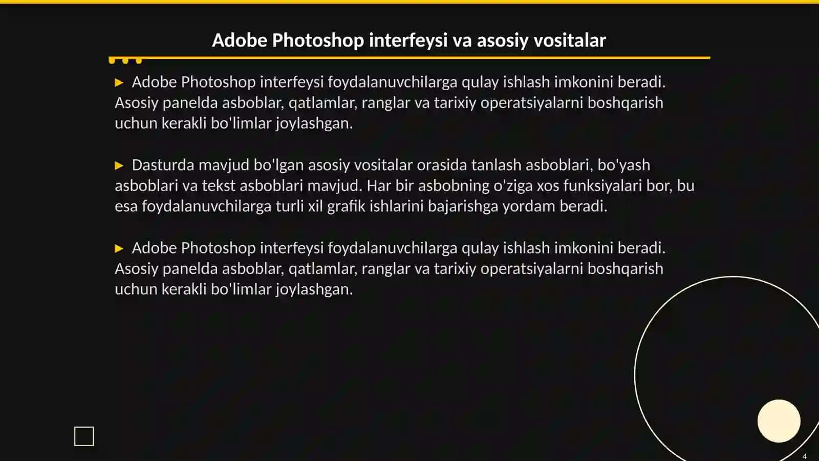 Adobe Photoshop dasturi va ishlash prinsipi 4
