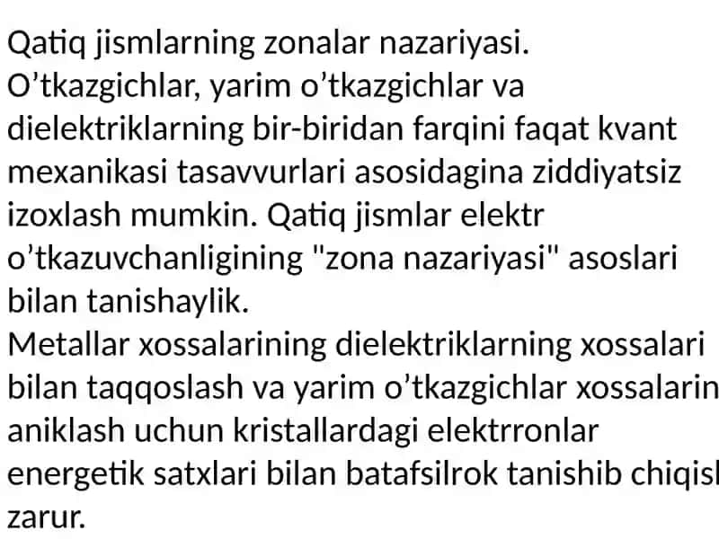 Kristallarning sohaviy nazariyasi 4