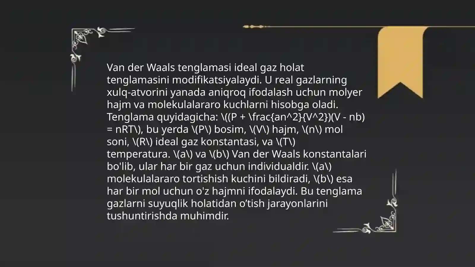 Real gaz uchun xolat integralini xisoblash 4
