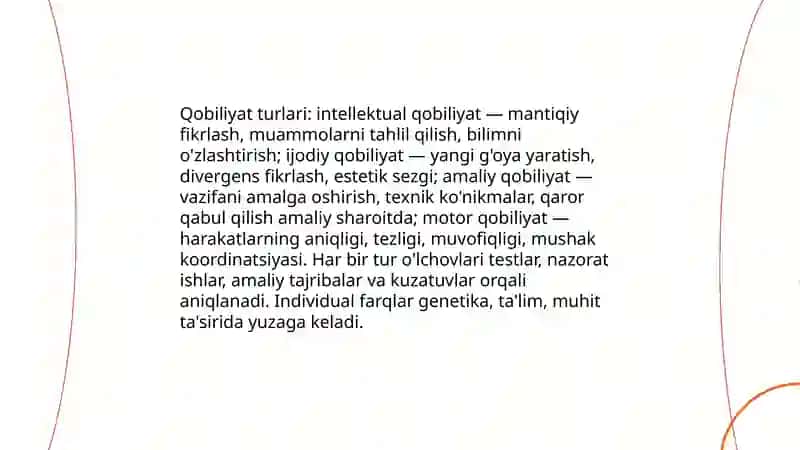 Qobiliyatdagi individual farqlar 4