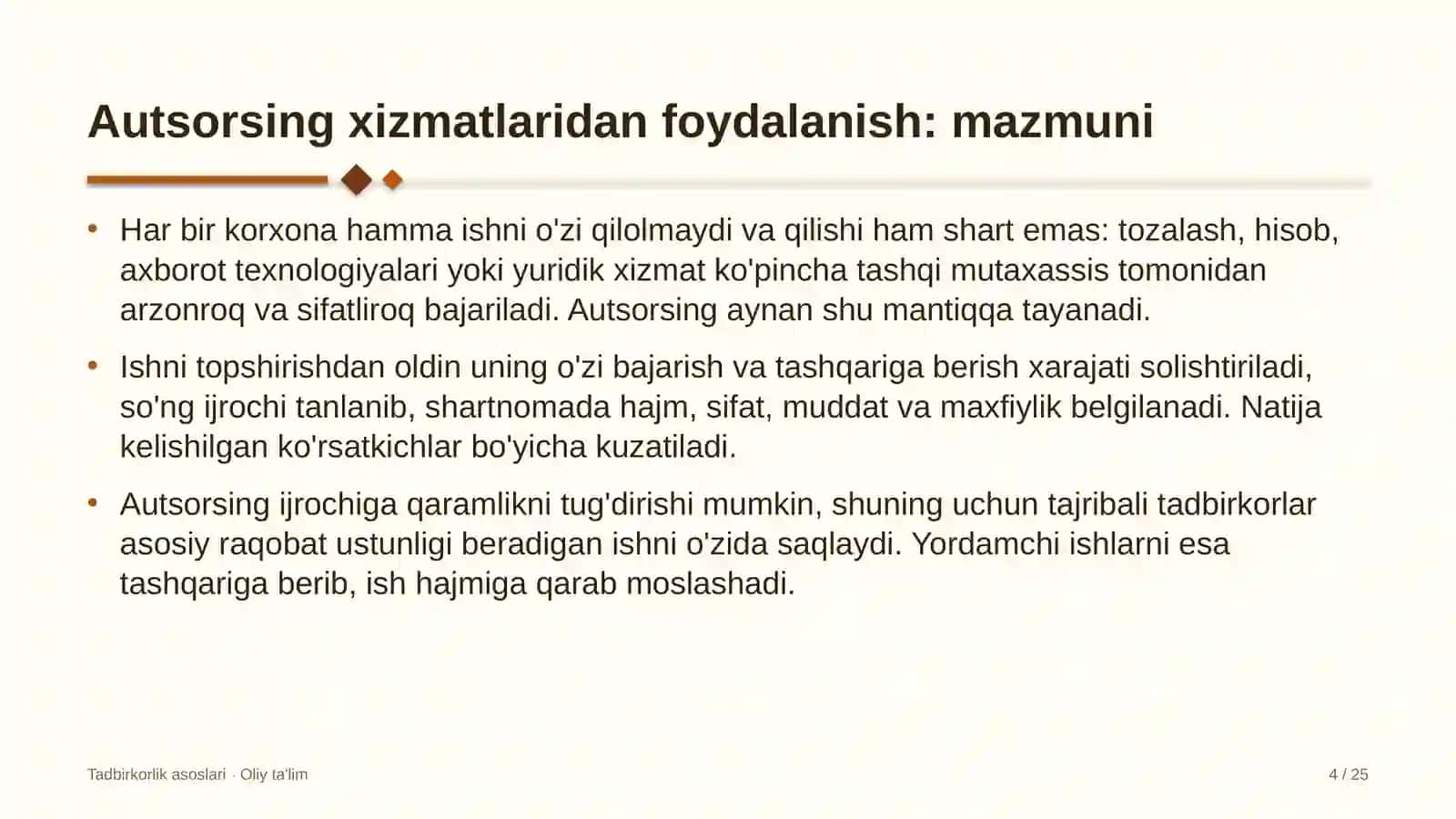 Folklor jamoalarida autsorsing xizmatlaridan foydalanish 4