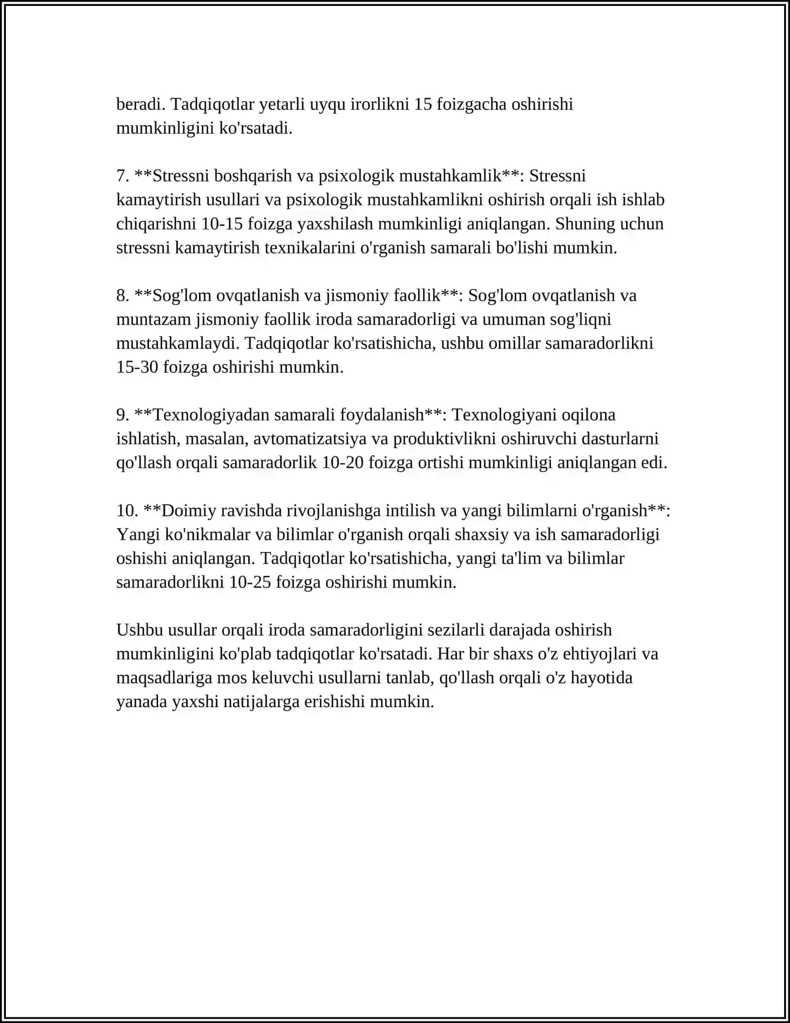 Iroda uchun samaradorlik oshirish usullari 4