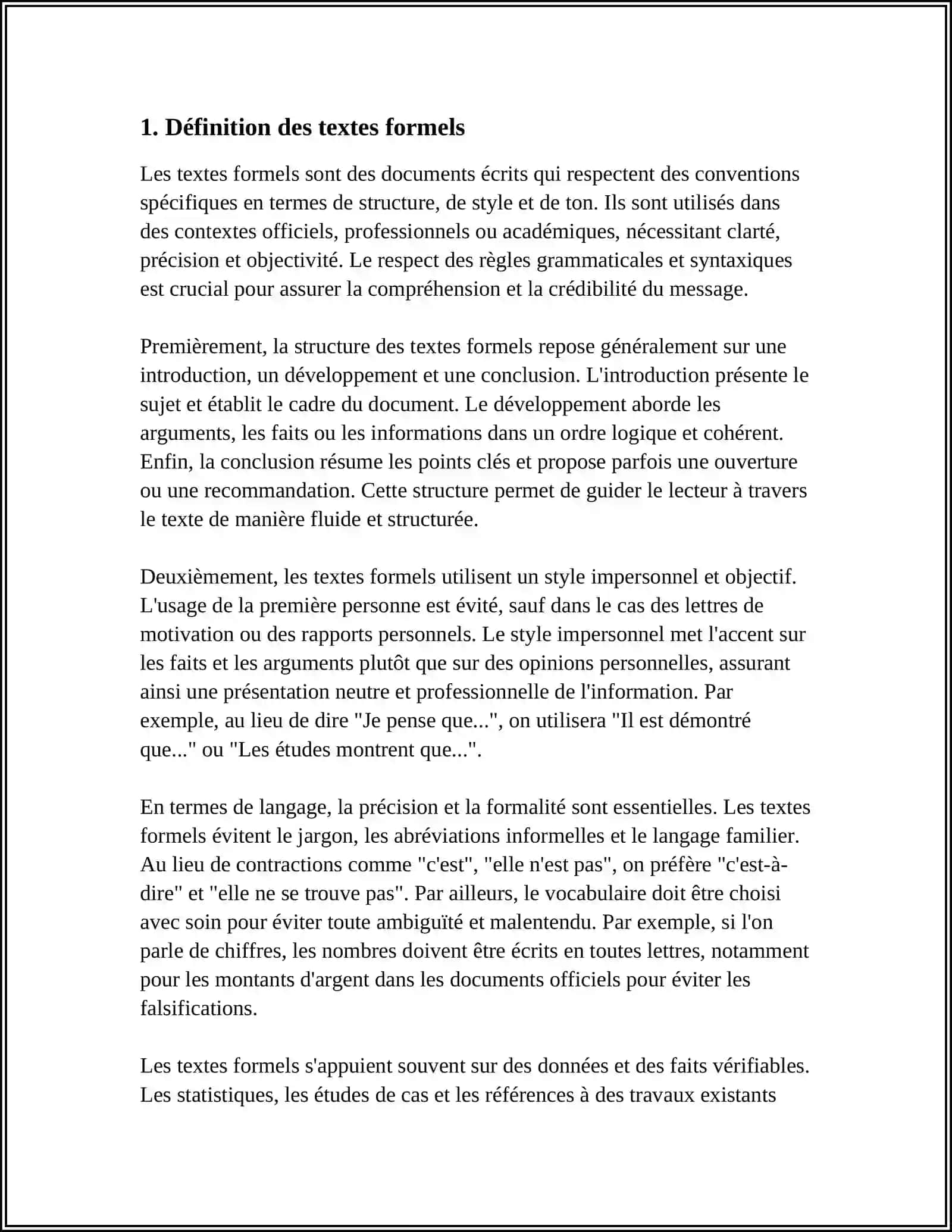 TEXTES FORMELS, INFORMELS ET SPÉCIALS 4