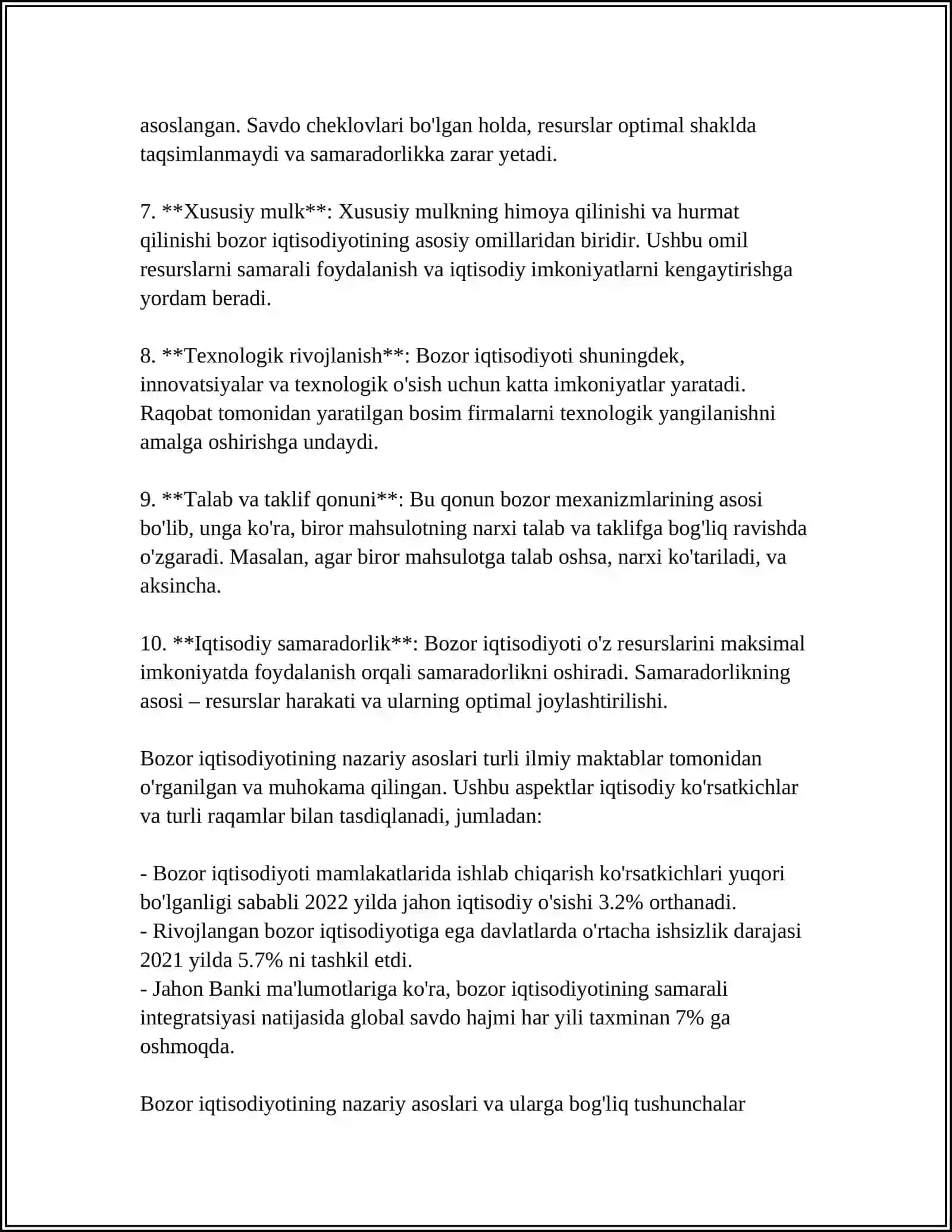 IQTISODIYOT NAZARIYASIDAN BOZOR IQTISODIYOTIGA OʻTISH DAVRI 4