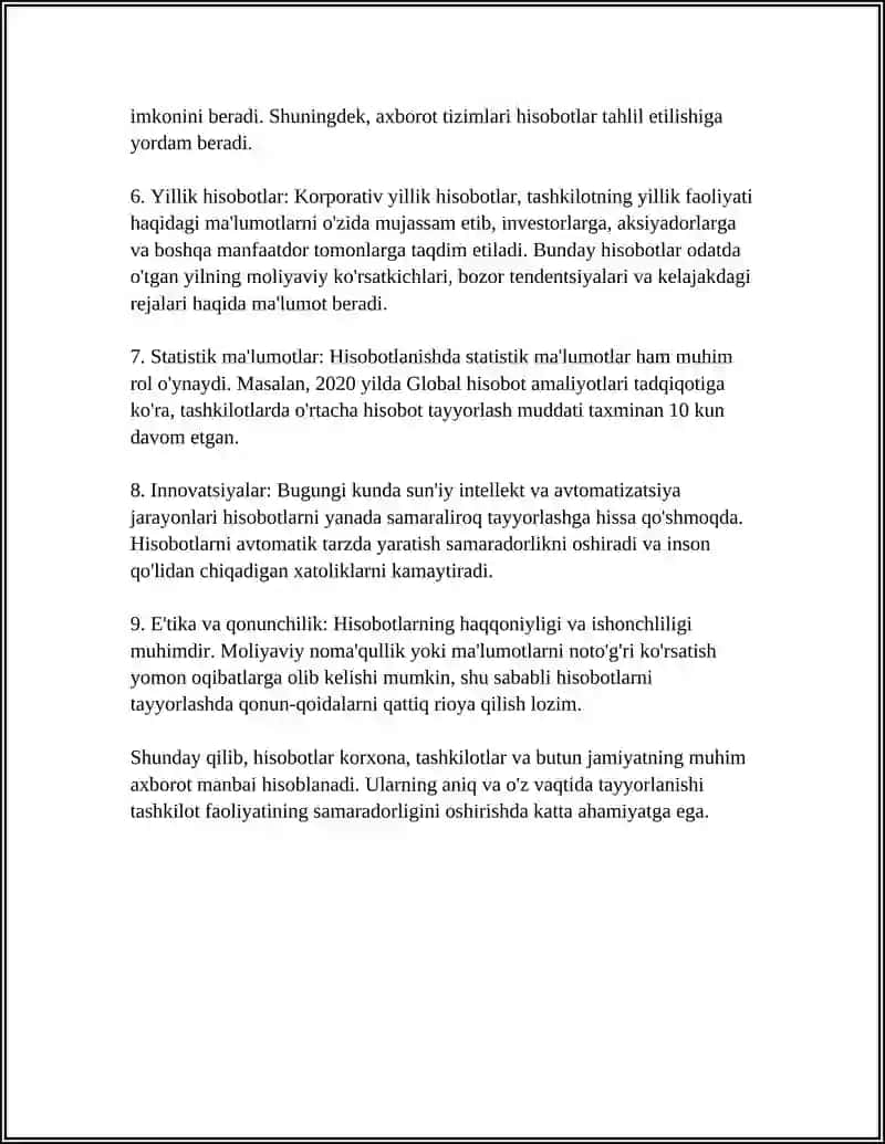 HISOBOT VA DALOLATNOMA 4
