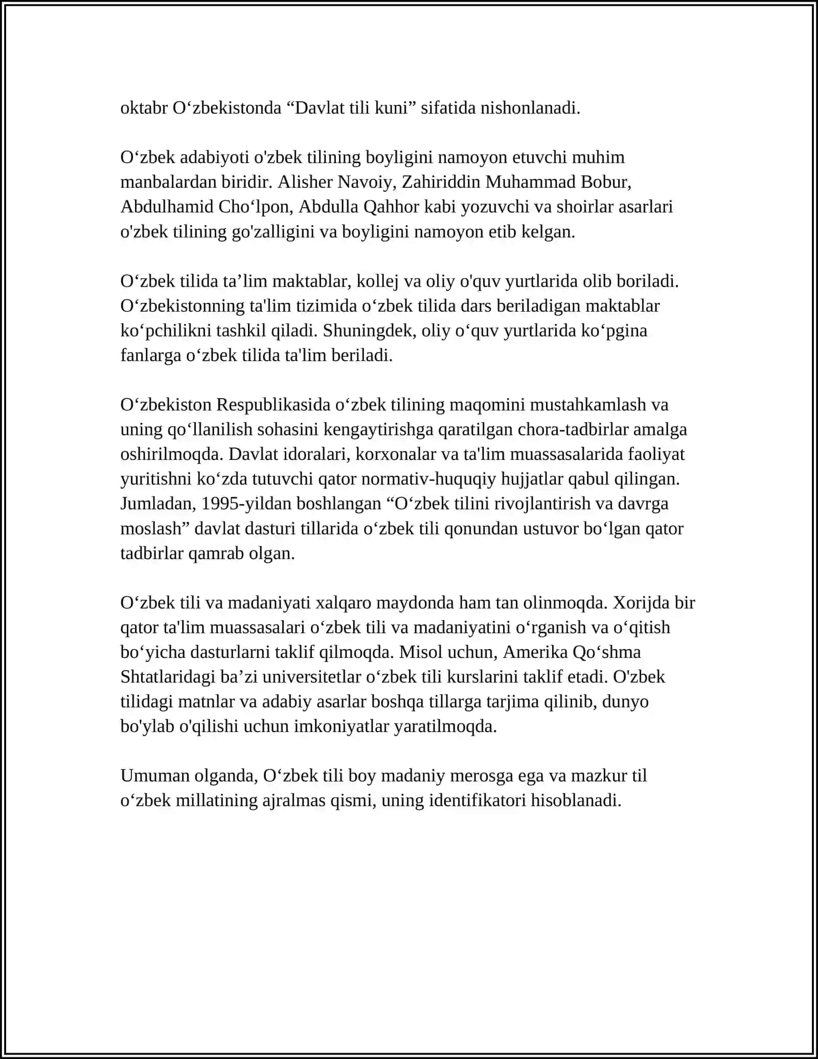 O‘zbek tili ona tili mavzusida insho 4
