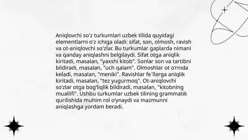 Moslashmagan aniqlovchi 4