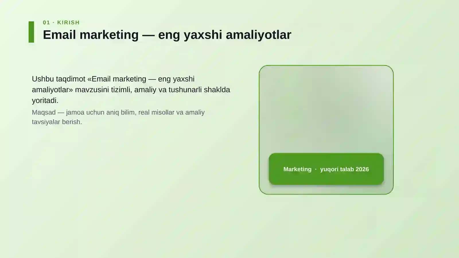 Email marketing — eng yaxshi amaliyotlar 4