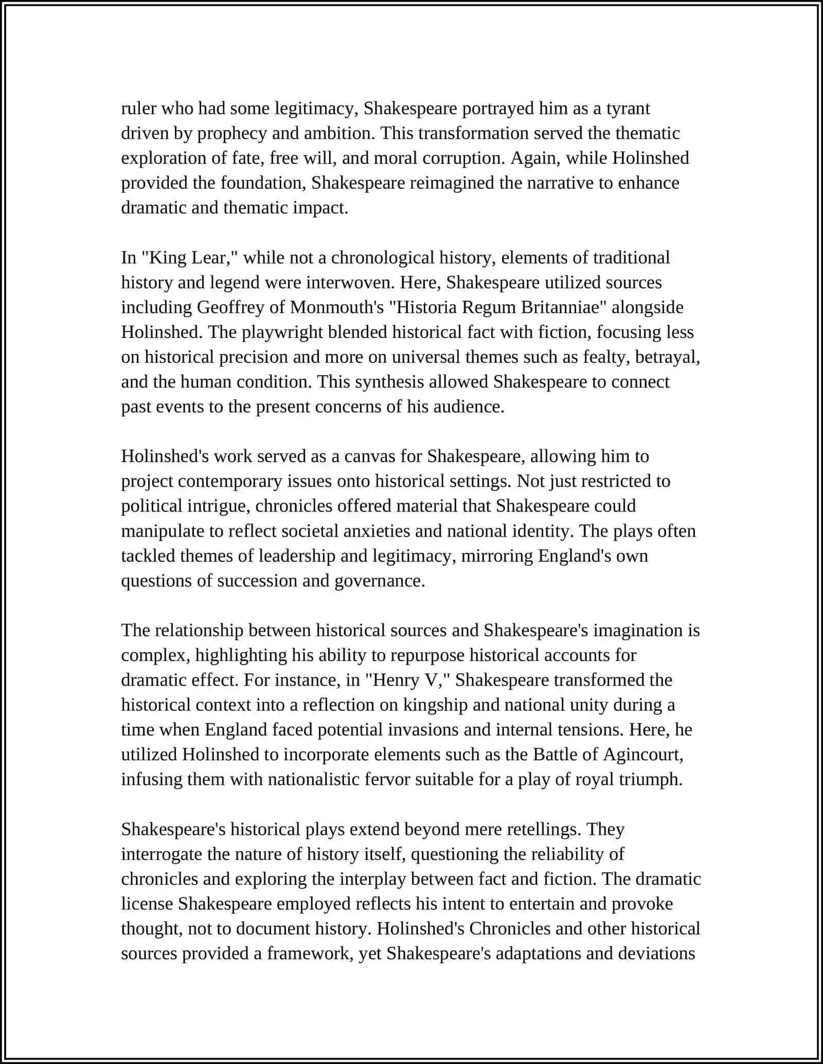 HISTORICAL SUBJECT IN THE WORK OF U. SHAKESPEARE 4