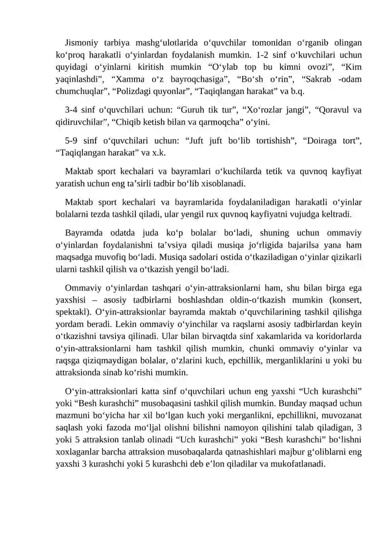 Harakatli o‘yinlar 4
