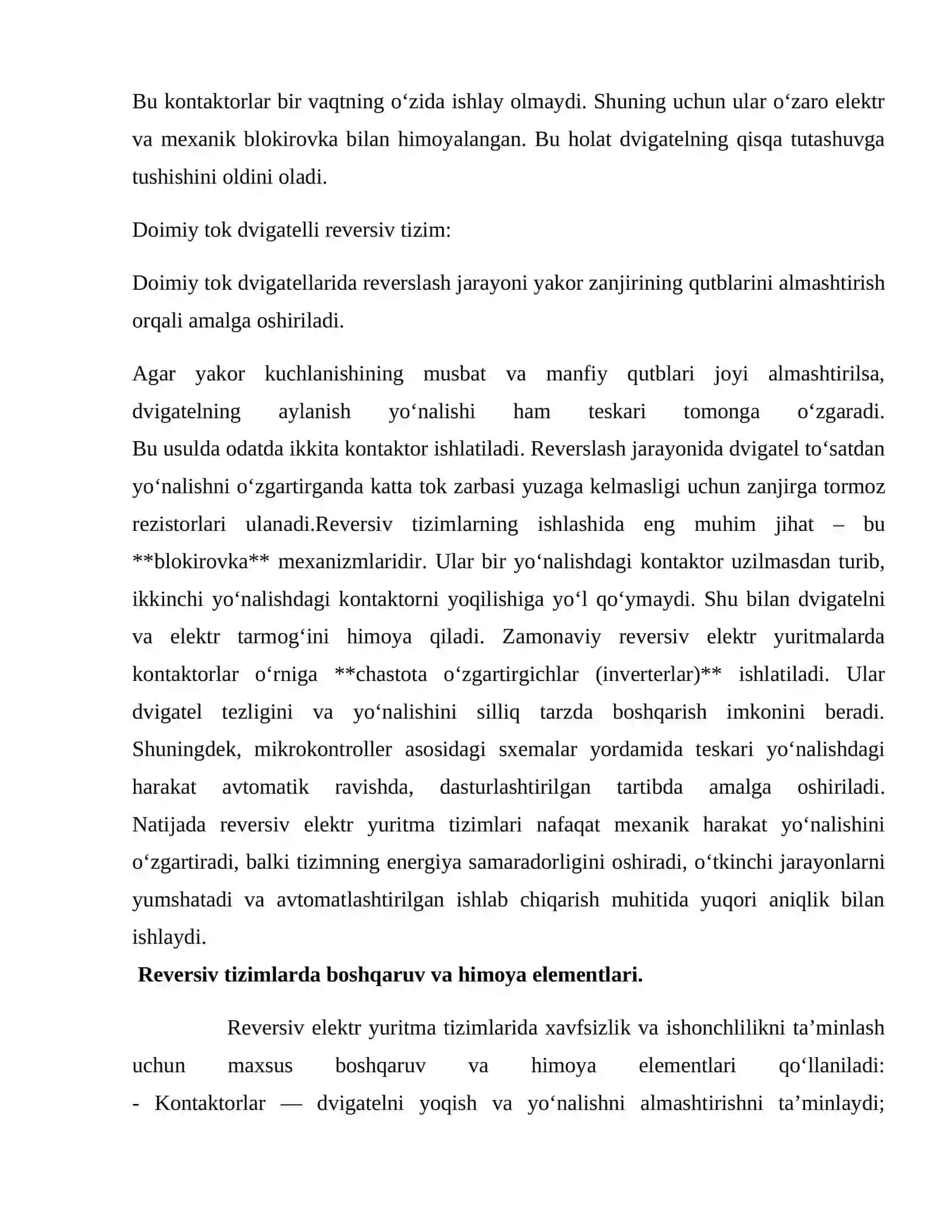 Reversiv elektr yuritma tizimlari 4