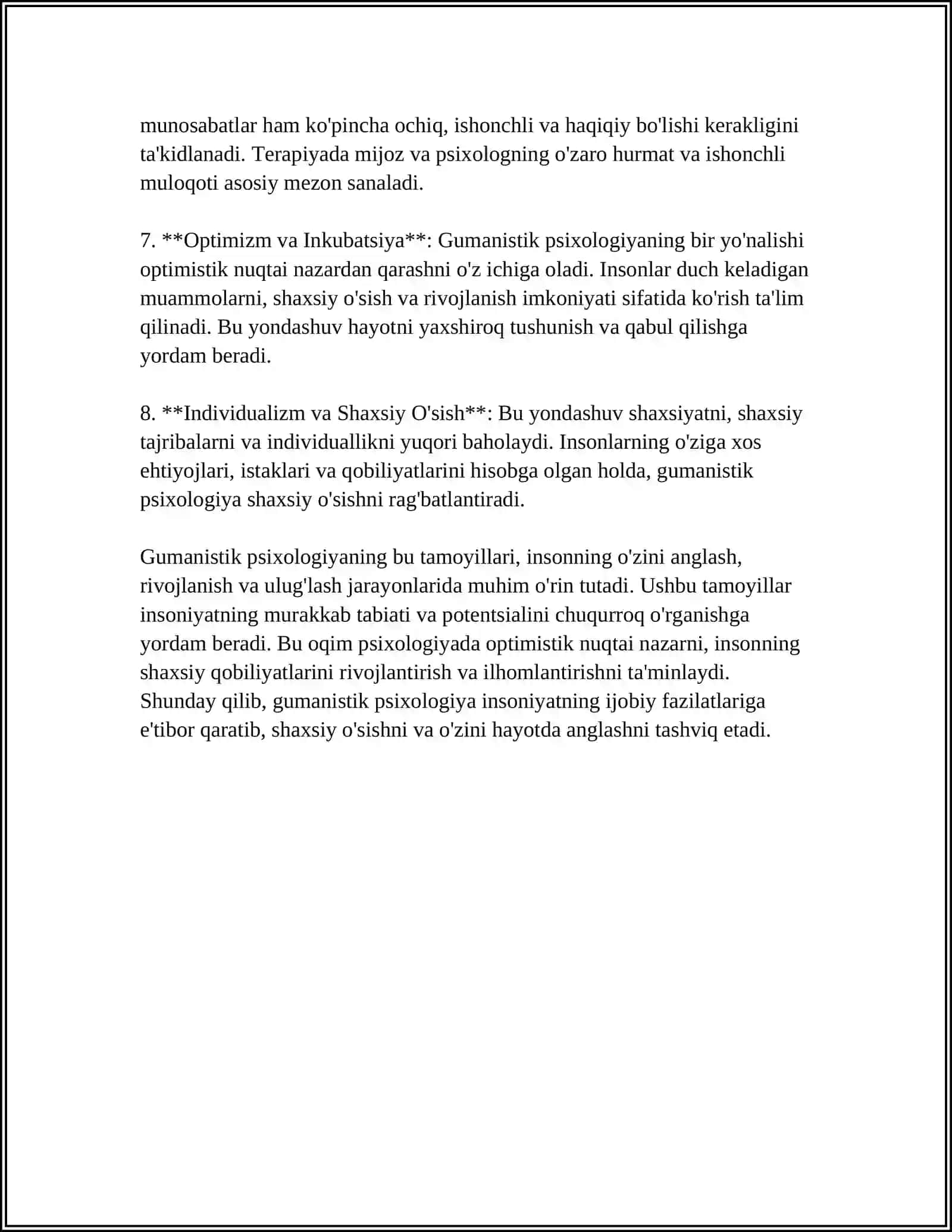 GUMANISTIK PSIXOLOGIYADA SHAXS 4