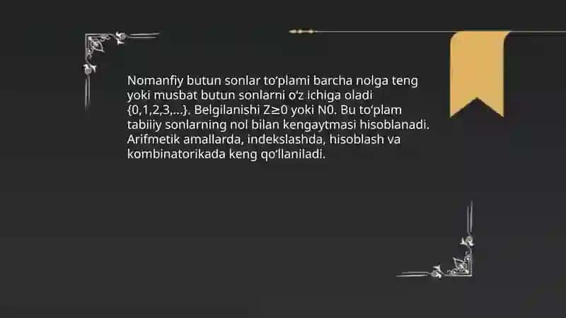 Nomanfiy butun sonlar 4