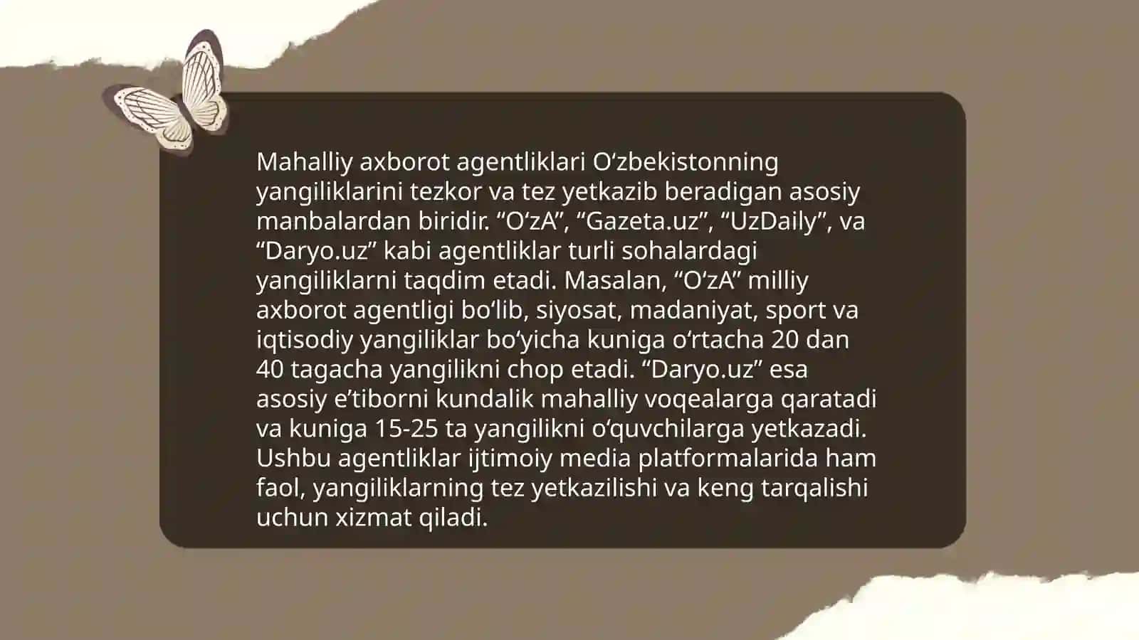 Oʻzbekistonda axborot agentliklarining roli 4