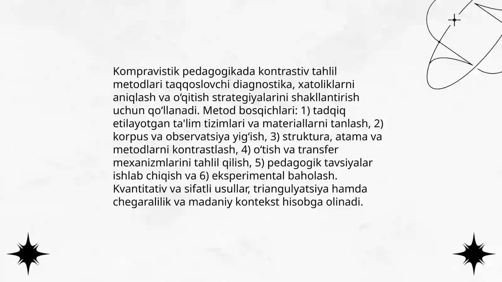 Kompravistik pedagogika fanining tadqiqot metodlari 4