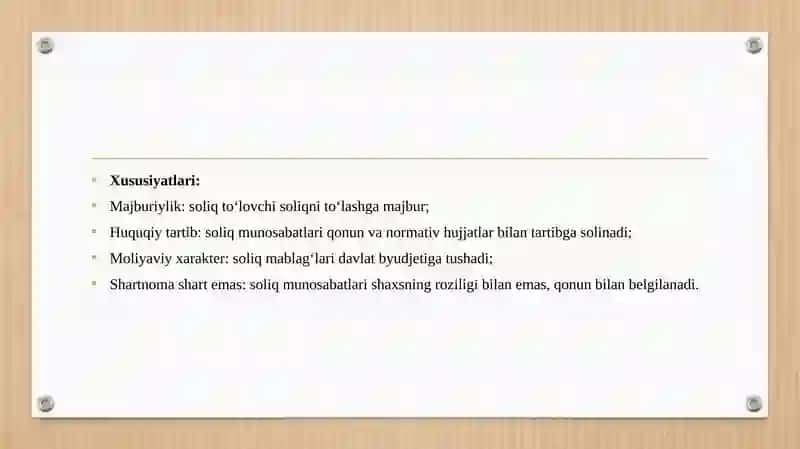 Biznesda soliq munosabatlari 4