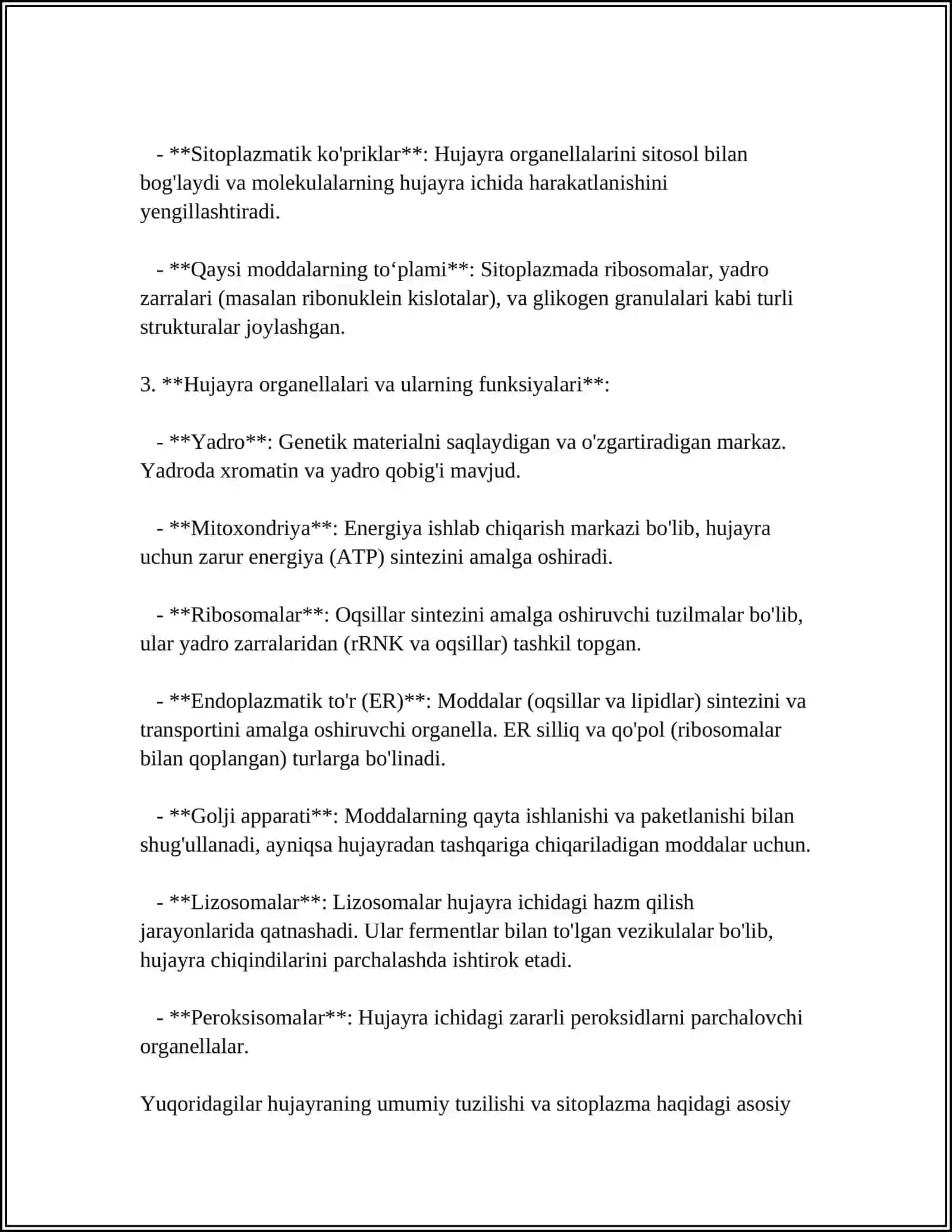HUJAYRA HAQIDAGI ILM - SITOLOGIYA 4