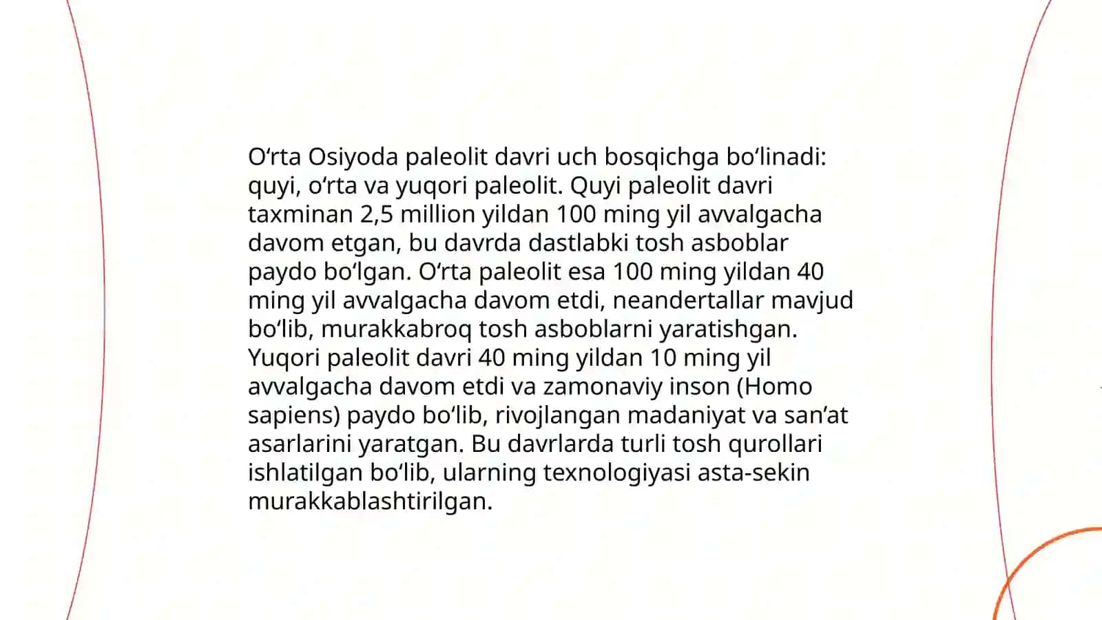 O‘rta Osiyodagi paleolit davri ibtidoiy manzilgohlari xaritasini tuzish 4