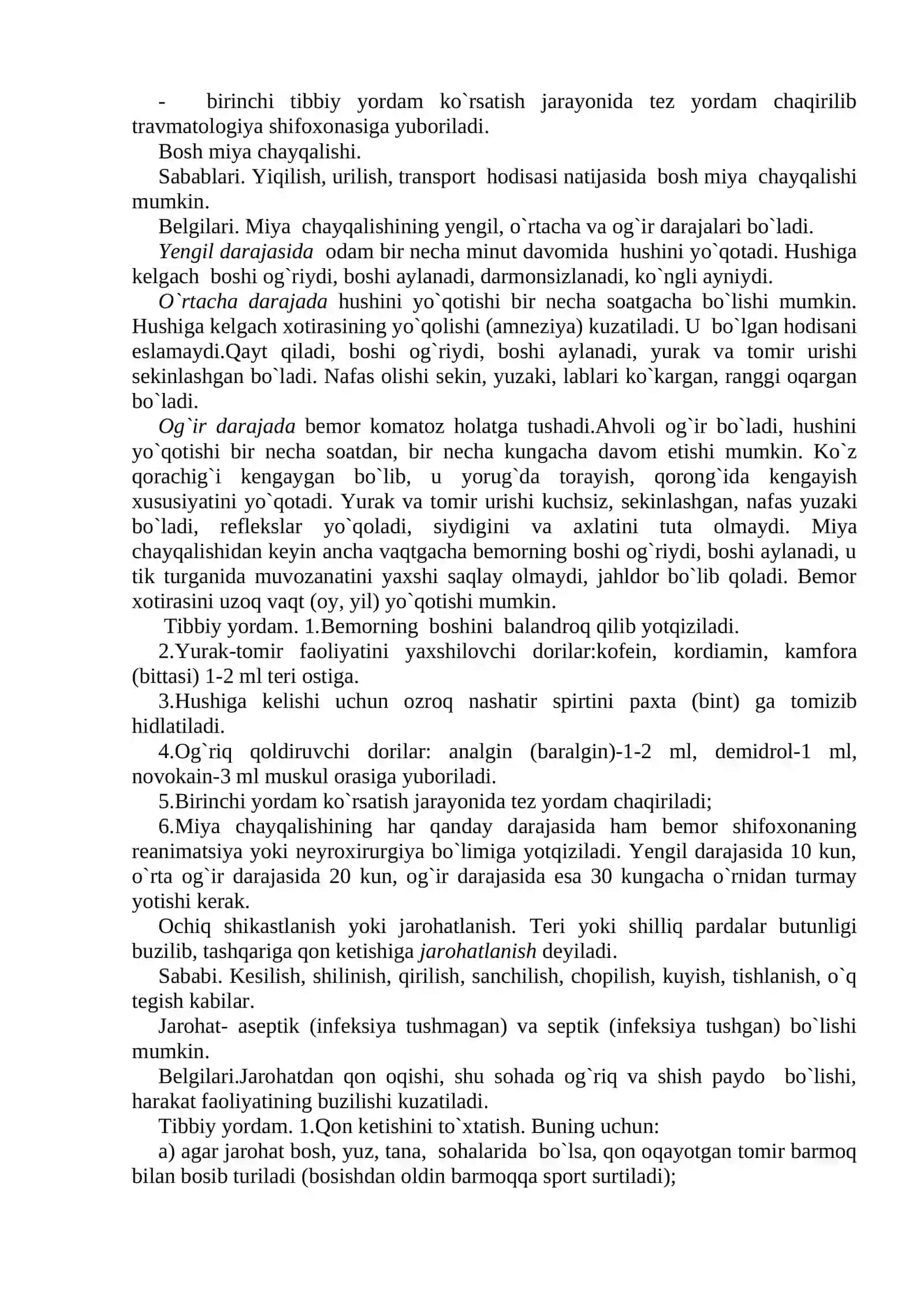 Antiseptika. Aseptika. Shikastlanish, jarohatlanish 4