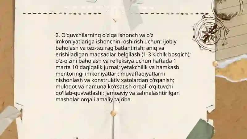 O'quvchilarni o'z o'zini qobilyatini oshirish 4
