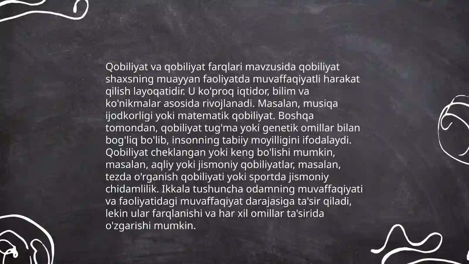 Qobiliyat haqida slayd 4