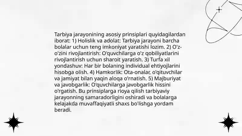 Tarbiya jarayonining mohiyati va mazmuni 4