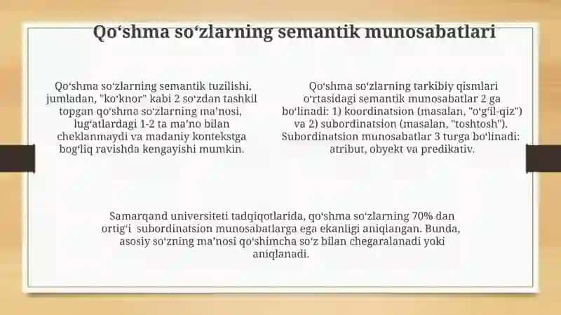 Qo'shma so'zlarning ma’no qurilishi 4