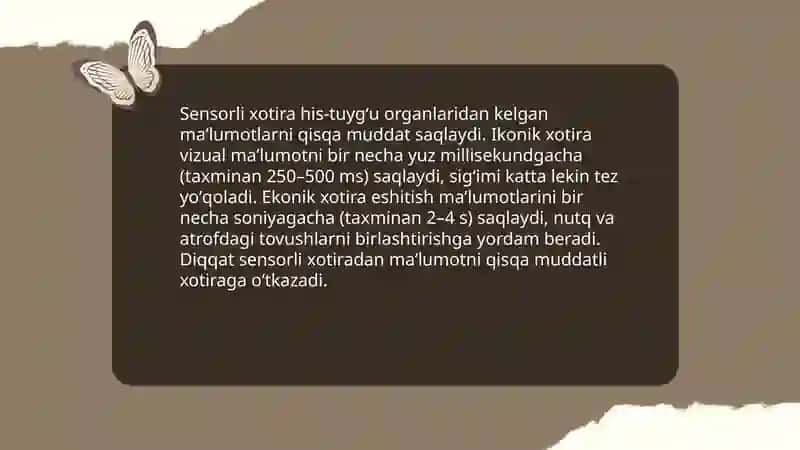 Xotira haqida tushuncha va turlari 4